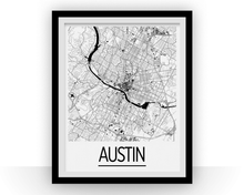 Charger l&#39;image dans la galerie, Austin Map Poster - usa Map Print - Art Deco Series
