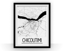 Charger l&#39;image dans la galerie, Affiche cartographique de Chicoutimi - Style Art Déco
