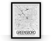 Charger l&#39;image dans la galerie, Greensboro Map Poster - usa Map Print - Art Deco Series
