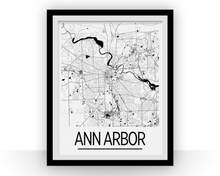 Load image into Gallery viewer, Ann Arbor Map Poster - Michigan Map Print - Art Deco Series
