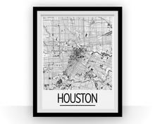 Charger l&#39;image dans la galerie, Houston Map Poster - usa Map Print - Art Deco Series
