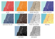 Load image into Gallery viewer, Tel Aviv Map Print - Choose your color
