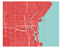 Load image into Gallery viewer, Milwaukee Map Print - Choose your color
