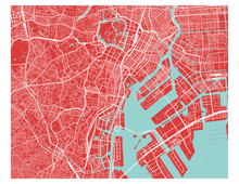 Load image into Gallery viewer, Tokyo Map Print - Choose your color
