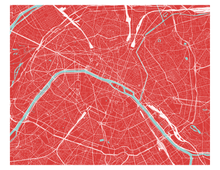 Load image into Gallery viewer, Paris Map Print - Choose your color
