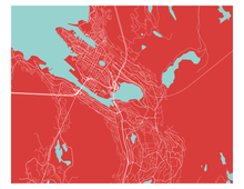 Load image into Gallery viewer, Bergen Map Print - Choose your color
