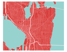 Load image into Gallery viewer, Seattle Map Print - Any Color You Like
