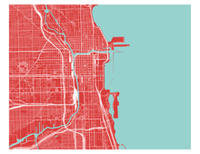 Load image into Gallery viewer, Chicago Map Print - Choose your color
