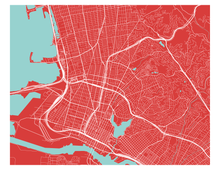 Load image into Gallery viewer, Oakland Map Print - Choose your color

