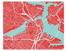 Load image into Gallery viewer, Boston Map Print - Choose your color
