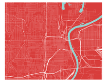 Load image into Gallery viewer, Omaha Map Print - Choose your color
