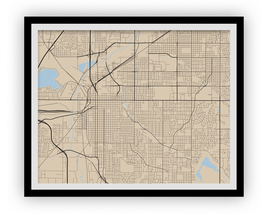 Lincoln Map Print - Choose your color