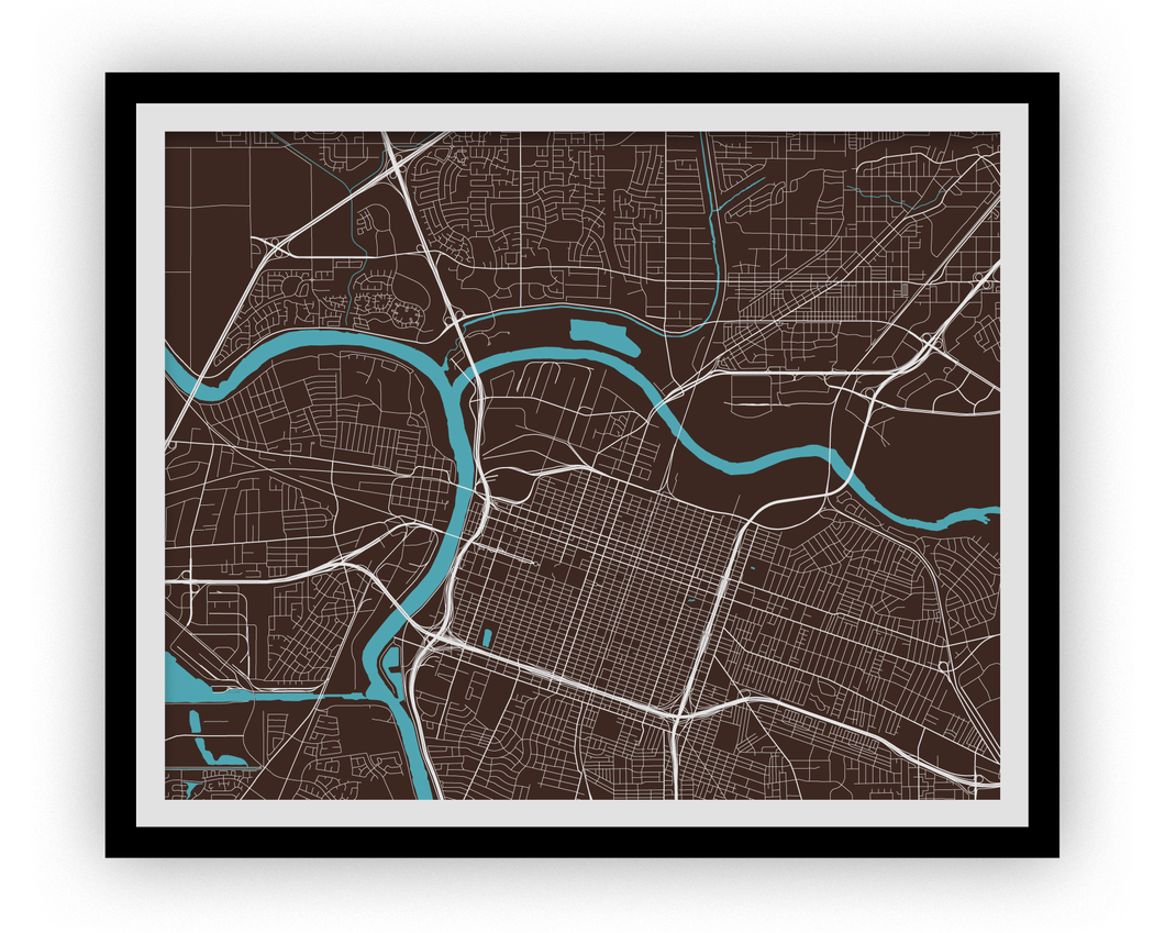 Sacramento Map Print - Choose your color