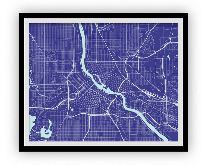 Minneapolis Map Print - Choose your color