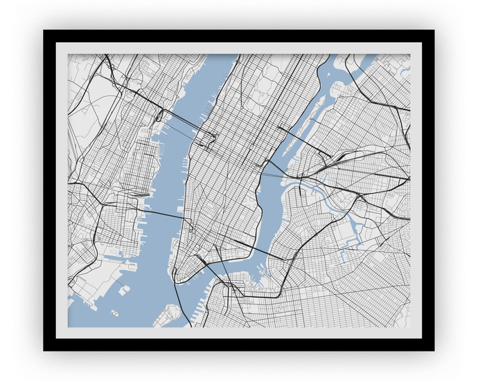 New York Map Print - Choose your color