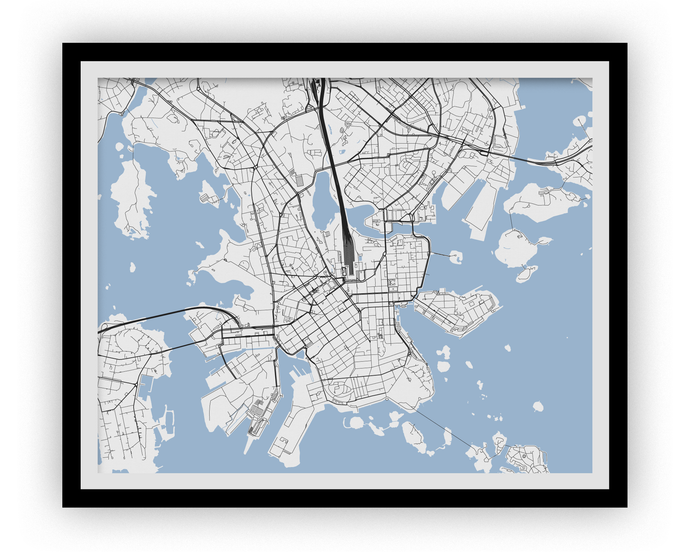 Helsinki Map Print - Choose your color