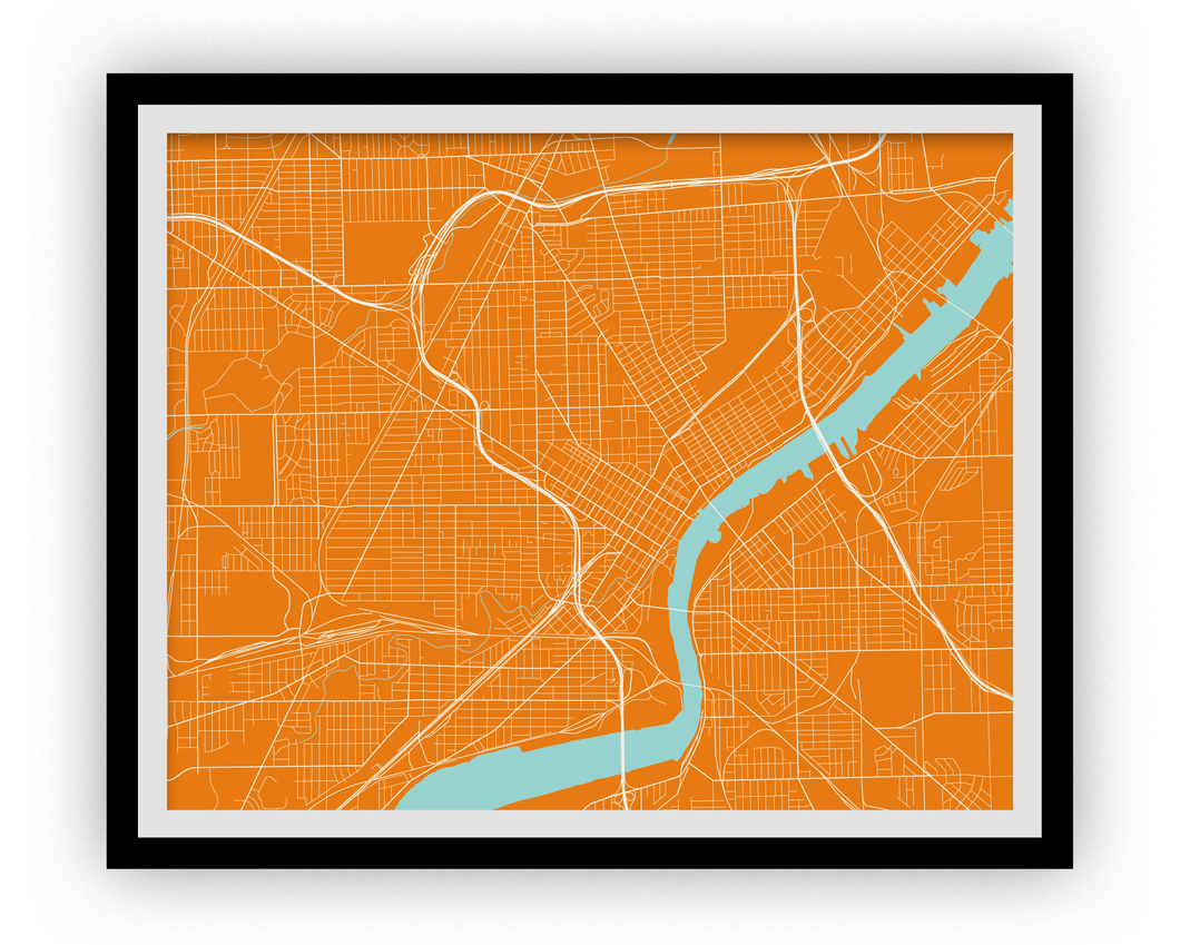 Toledo Ohio Map Print - Choose your color
