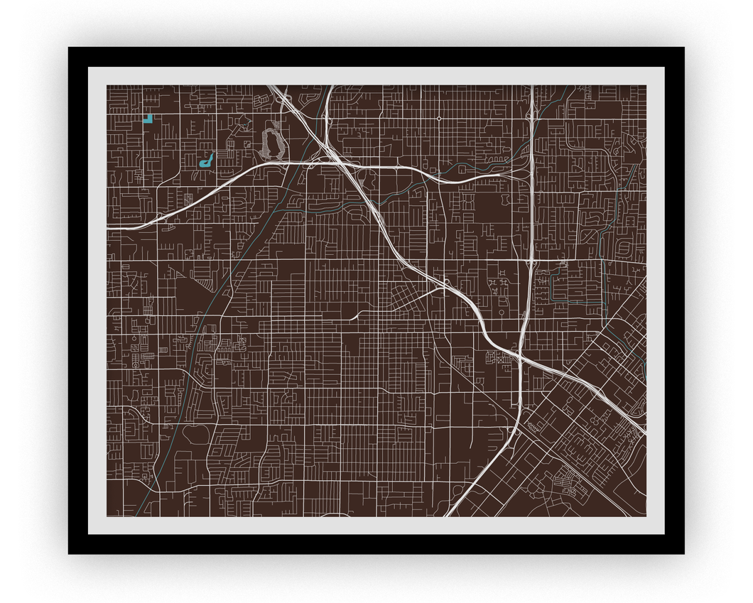 Santa Ana Map Print - Choose your color