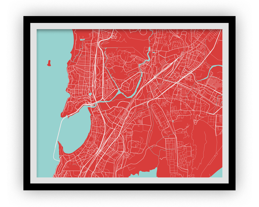 Mumbai Map Print - Choose your color