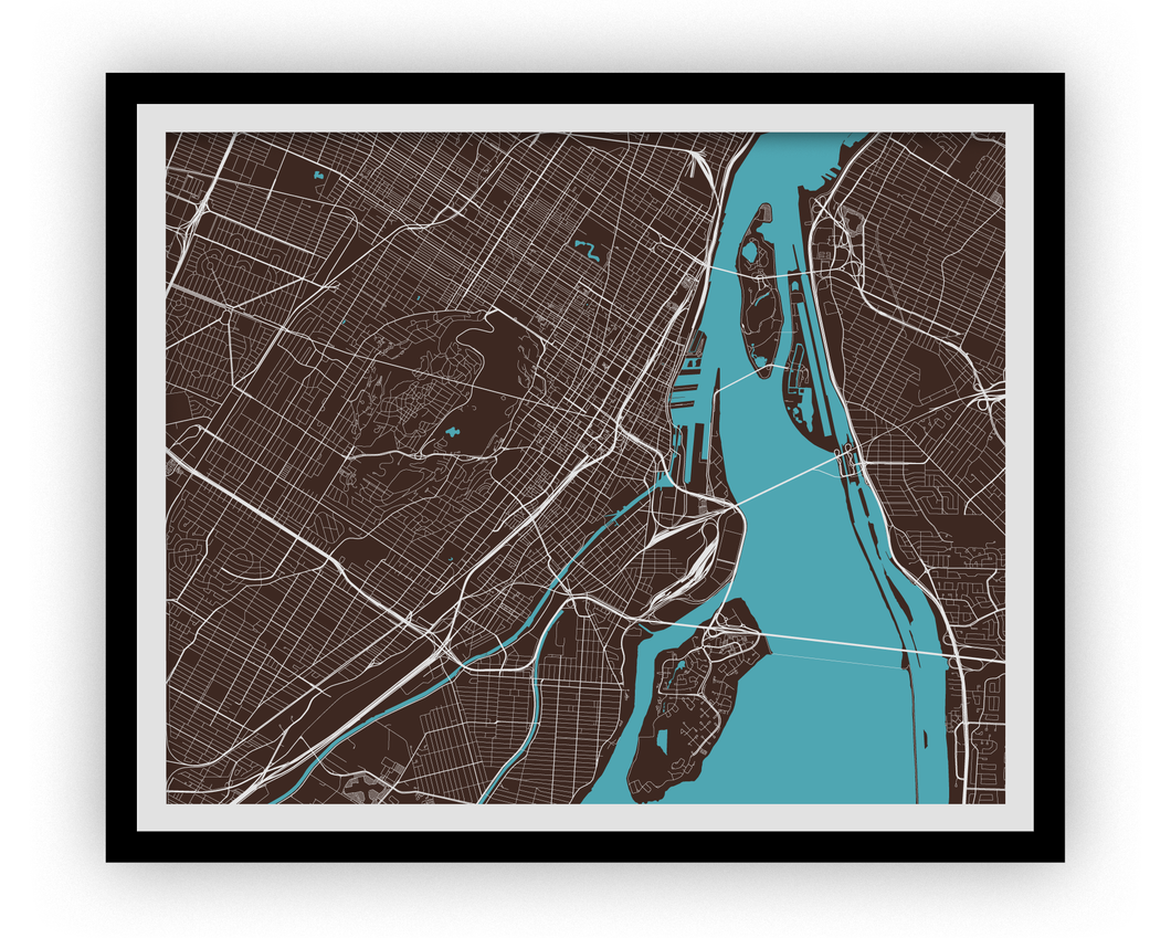 Montreal Map Print - Choose your color