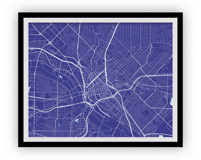 Dallas Map Print - Choose your color