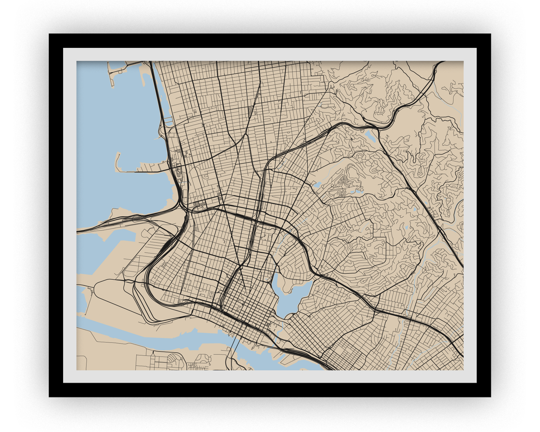 Oakland Map Print - Choose your color