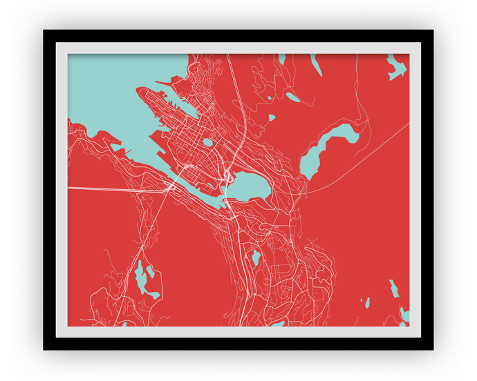 Bergen Map Print - Choose your color