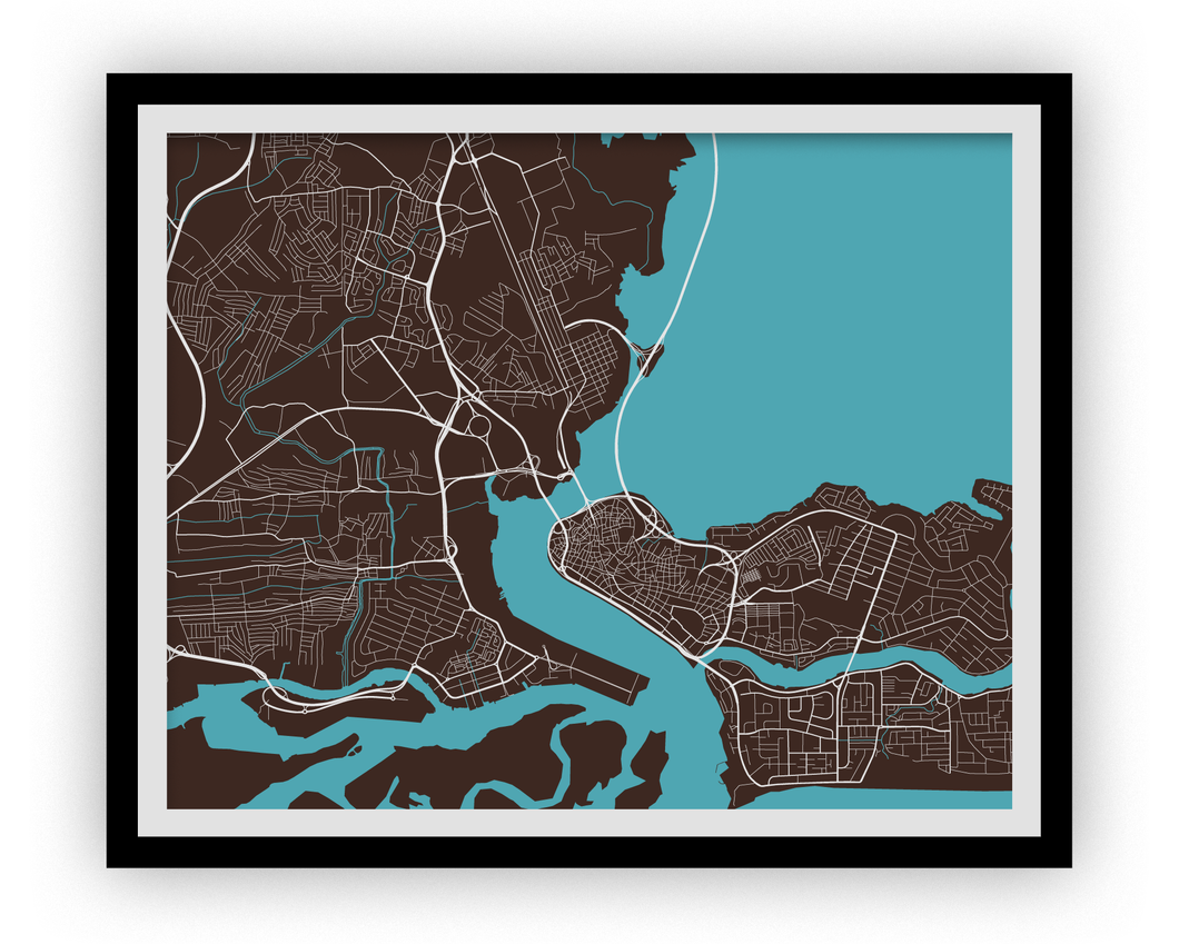 Lagos Map Print - Choose your color
