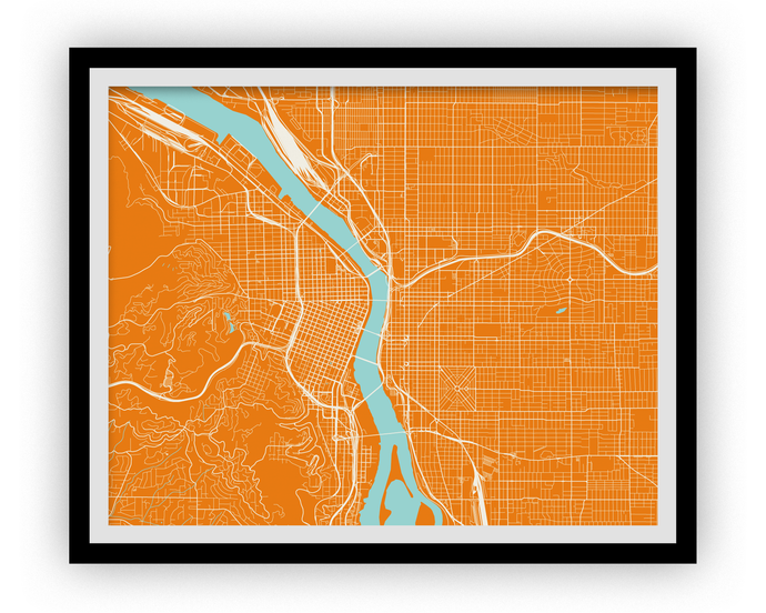 Portland Map Print - Choose your color