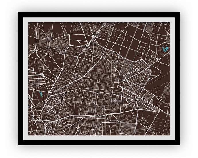 Mexico City Map Print - Choose your color