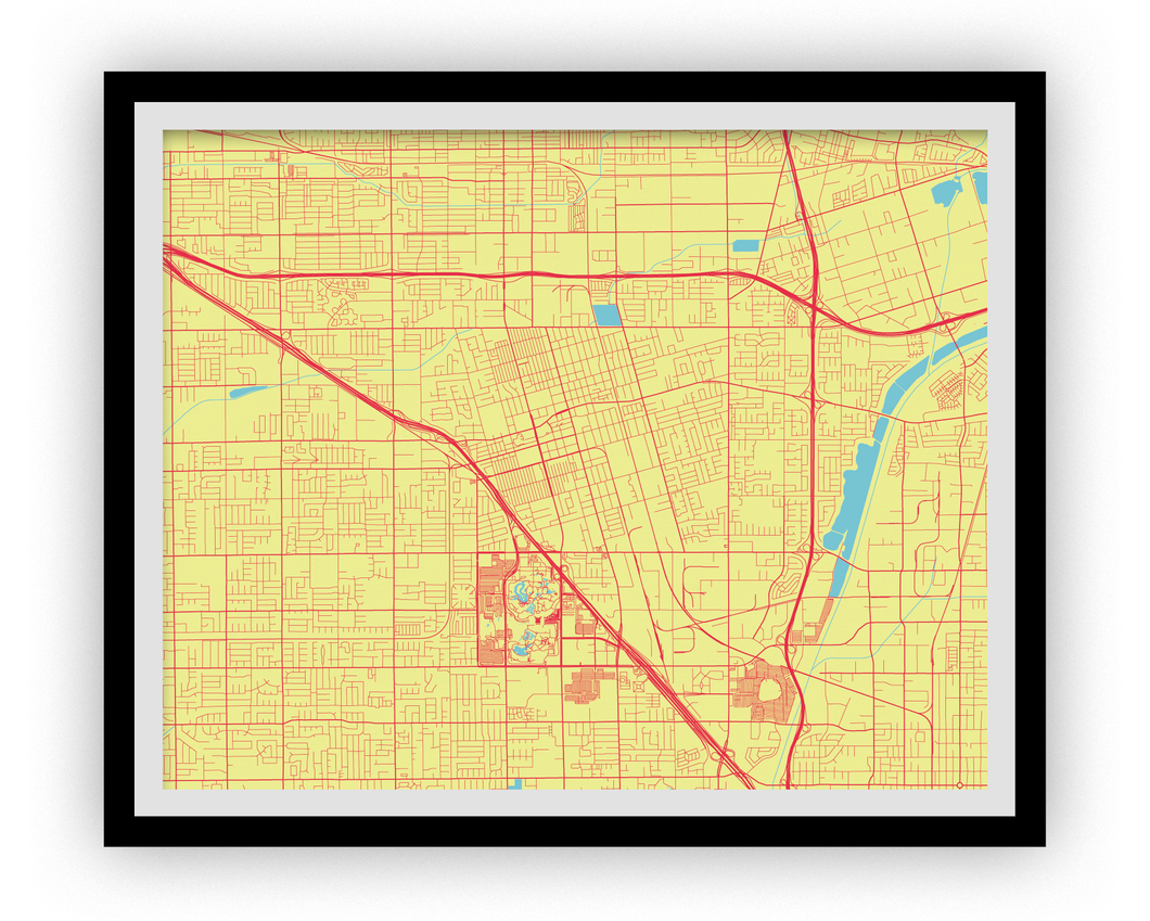 Anaheim Map Print - Choose your color