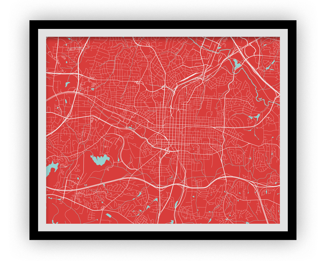 Raleigh Map Print - Choose your color