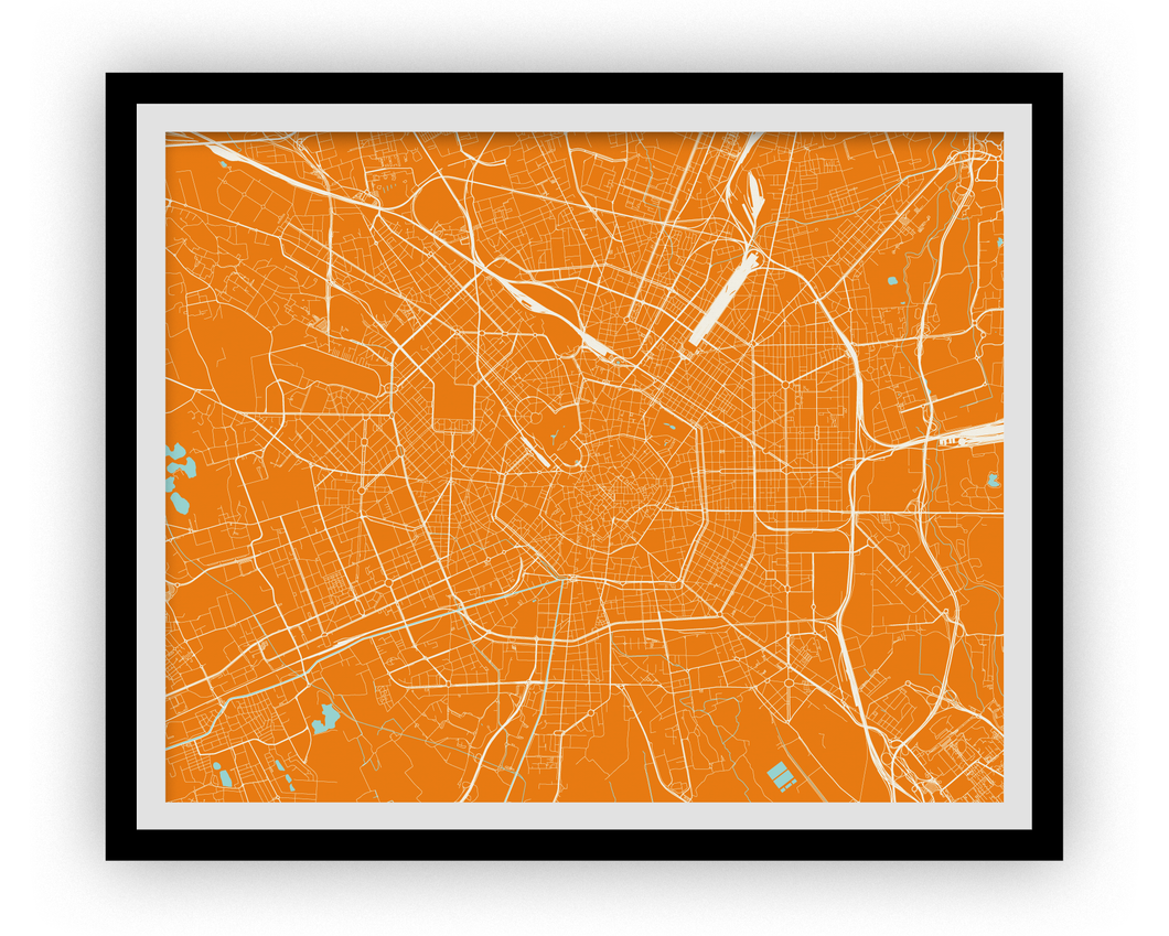 Milan Map Print - Any Color You Like