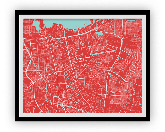 Jakarta Map Print - Choose your color