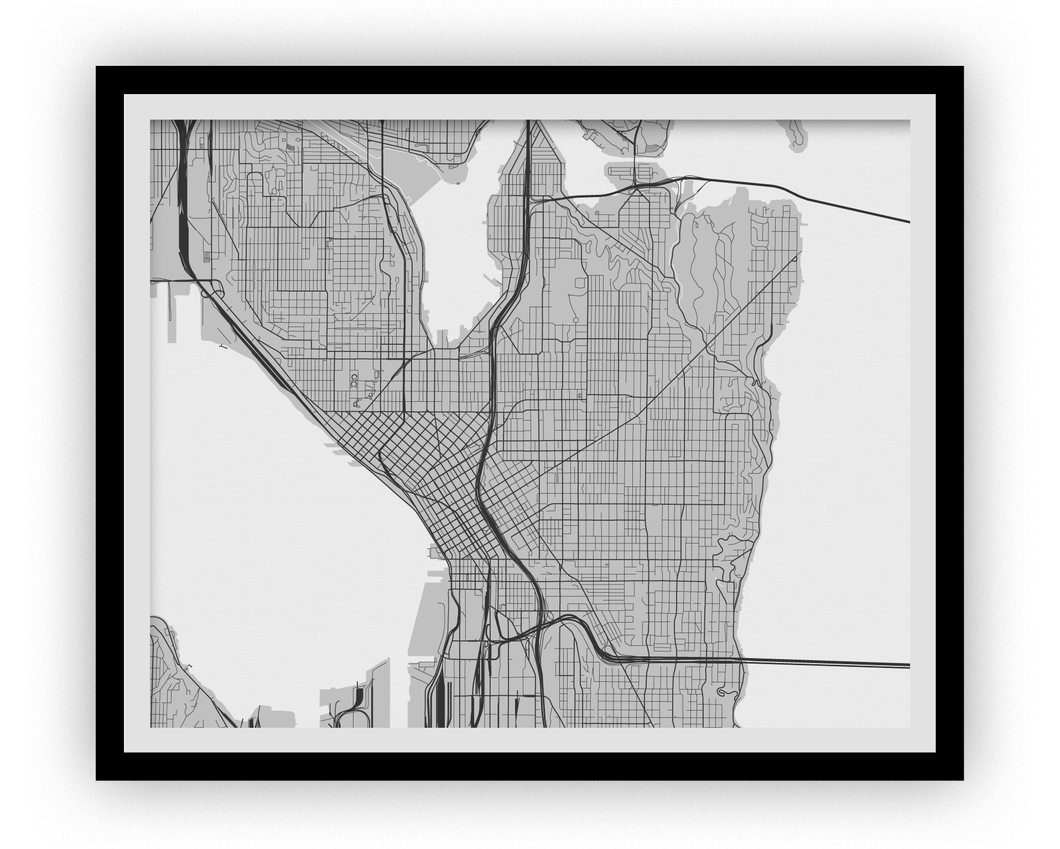 Seattle Map Print - Any Color You Like