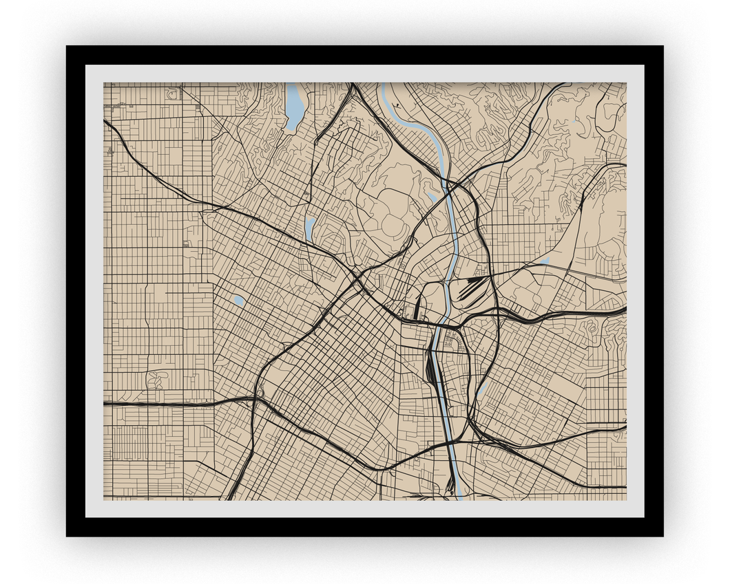 Los Angeles Map Print - Any Color You Like