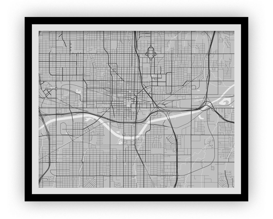 Oklahoma City Map Print - Choose your color