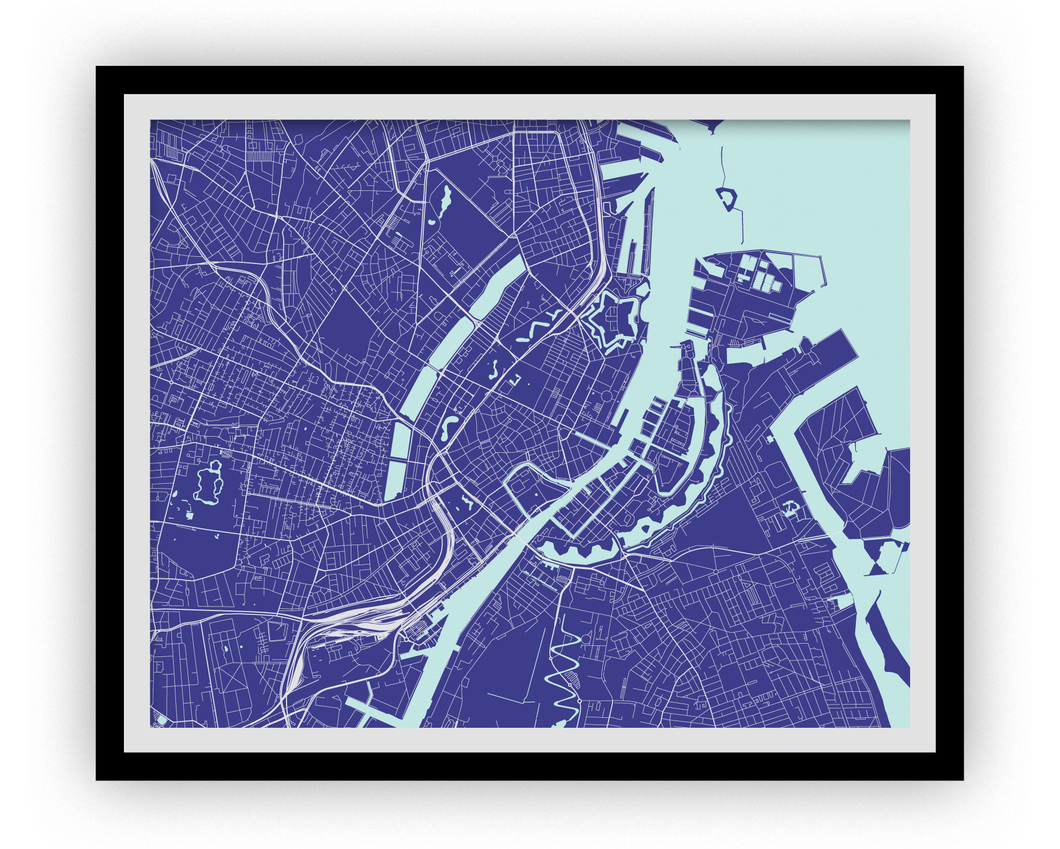 Copenhagen Map Print - Choose your color