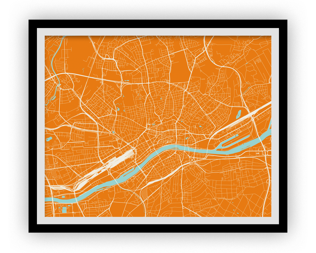 Frankfurt Map Print - Choose your color