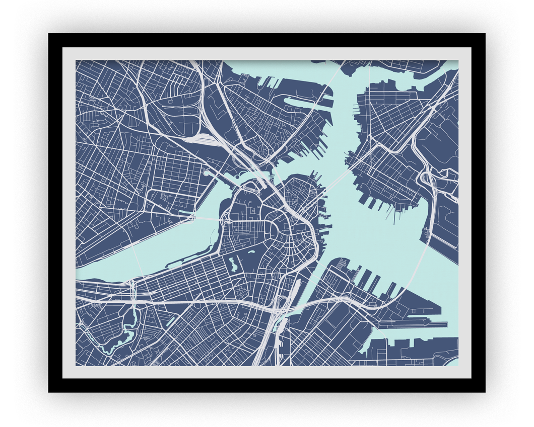 Boston Map Print - Choose your color