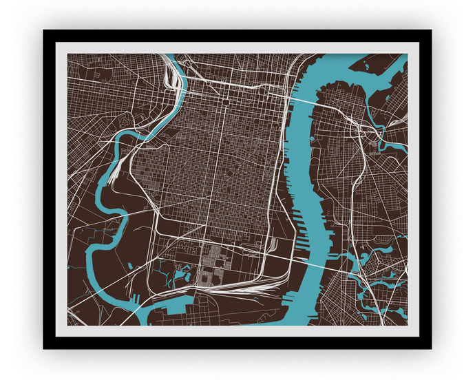 Philadelphia Map Print - Choose your color