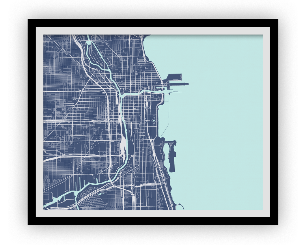 Chicago Map Print - Choose your color