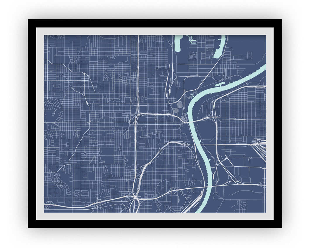 Omaha Map Print - Choose your color