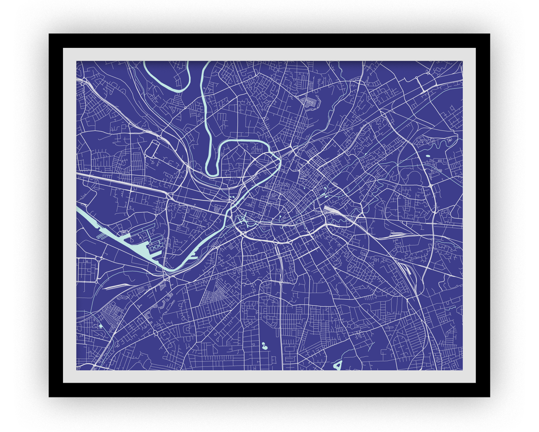 Manchester Map Print - Choose your color