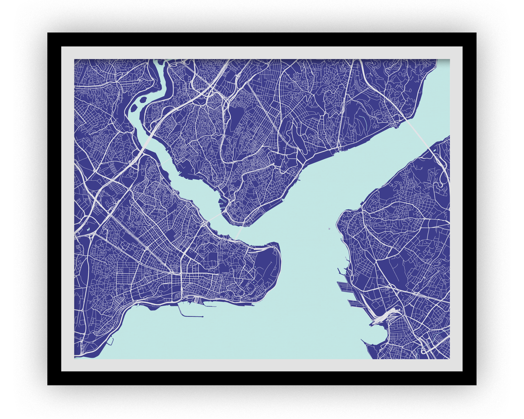 Istanbul Map Print - Choose your color