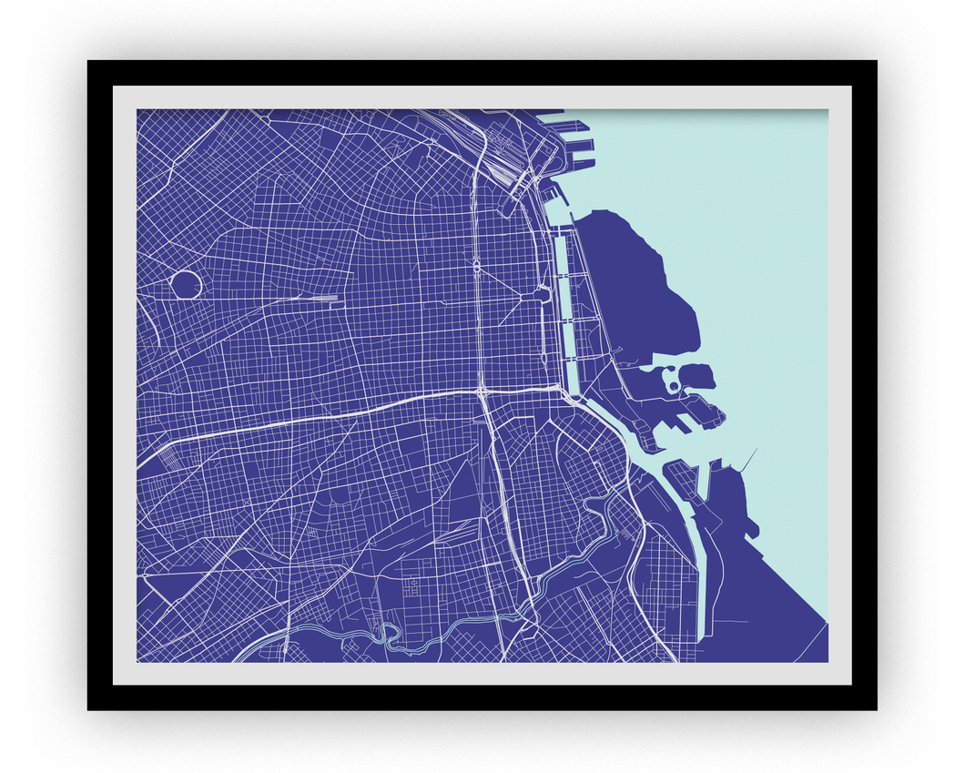 Buenos Aires Map Print - Choose your color