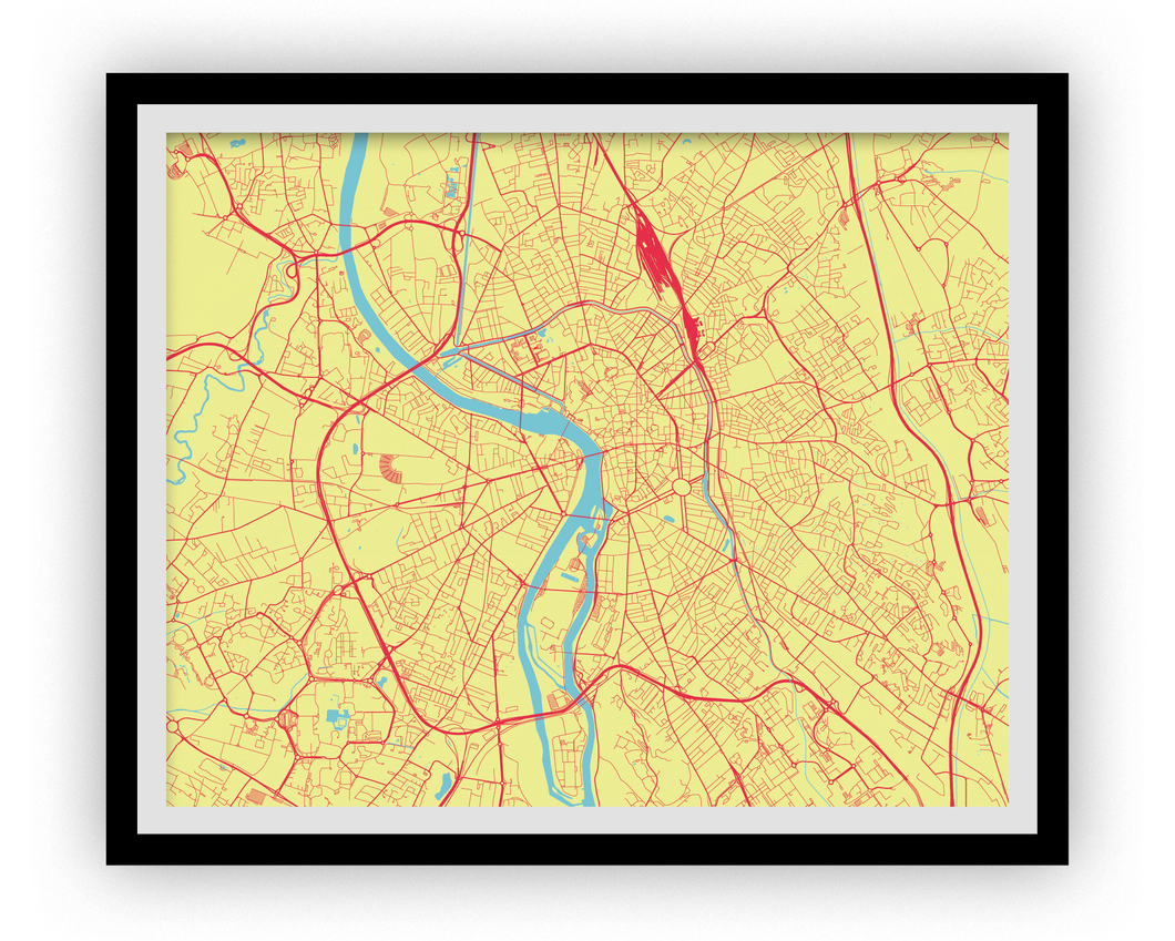 Toulouse Map Print - Choose your color