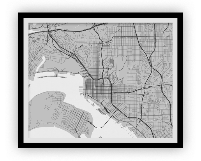 San Diego Map Print - Choose your color