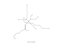 Load image into Gallery viewer, Rome Subway Map Print - Rome Metro Map Poster
