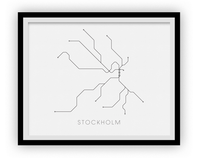 Stockholm Subway Map Print - Stockholm Metro Map Poster